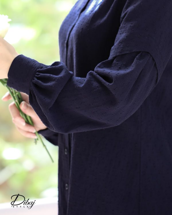 مانتو لینن سورمه ای (مدل صحرا) - Image 4