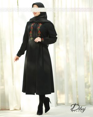 مانتو مشکی (مدل گل آذین)