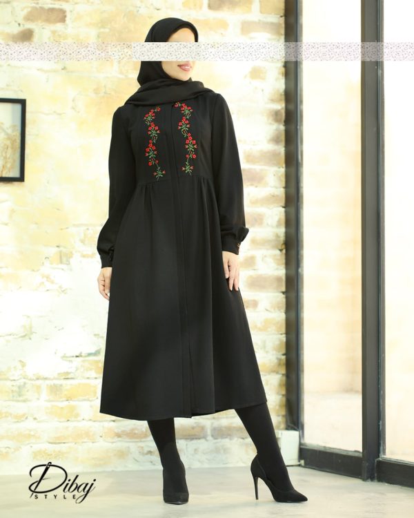 مانتو مشکی (مدل گل آذین) - Image 7