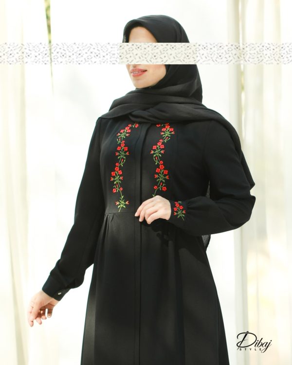 مانتو مشکی (مدل گل آذین) - Image 2